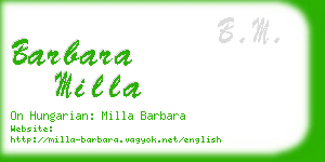 barbara milla business card